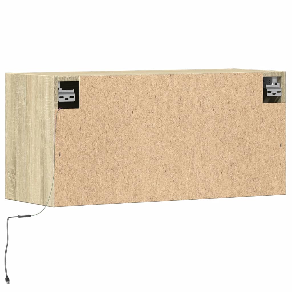 Nástěnná Tv Skříňka S Led Osvětlením 80 X 31 X 35 Cm