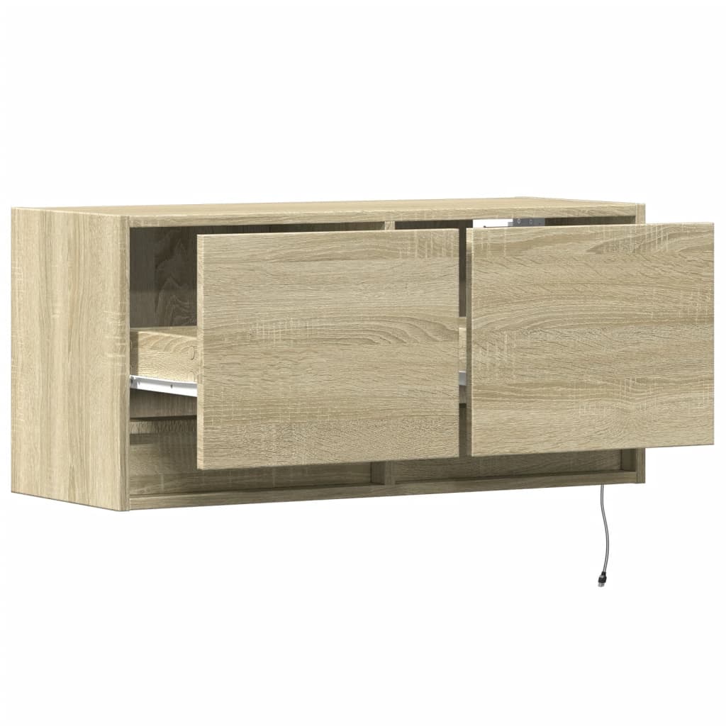 Nástěnná Tv Skříňka S Led Osvětlením 80 X 31 X 35 Cm
