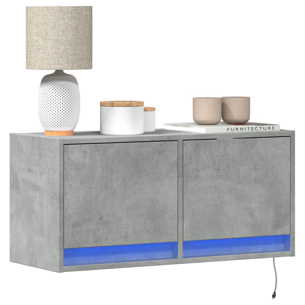 Nástěnná Tv Skříňka S Led Osvětlením 80 X 31 X 35 Cm