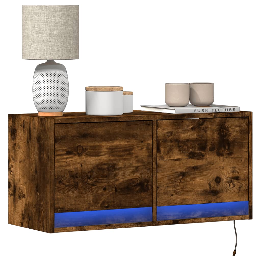 Nástěnná Tv Skříňka S Led Osvětlením 80 X 31 X 35 Cm