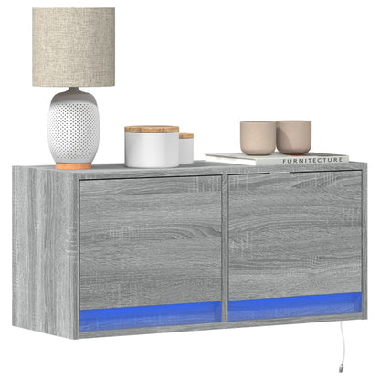 Nástěnná Tv Skříňka S Led Osvětlením 80 X 31 X 35 Cm