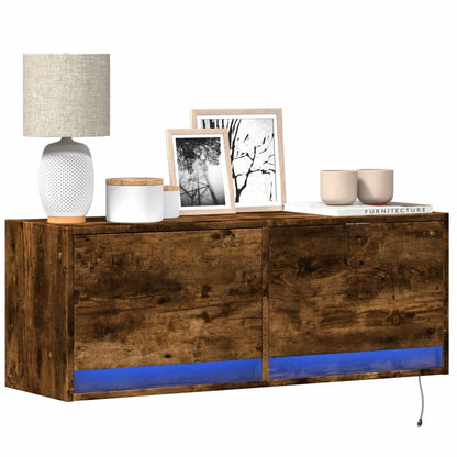 Nástěnná Tv Skříňka S Led Osvětlením 80 X 31 X 35 Cm