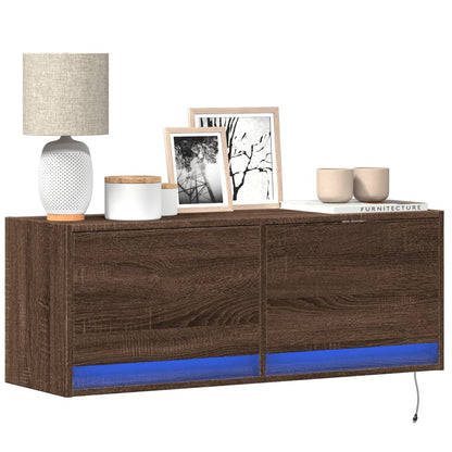 Nástěnná Tv Skříňka S Led Osvětlením 80 X 31 X 35 Cm