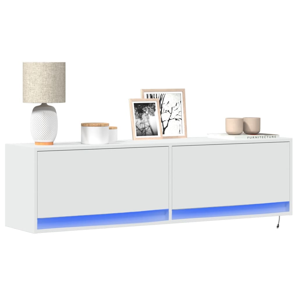 Nástěnná Tv Skříňka S Led Osvětlením 80 X 31 X 35 Cm