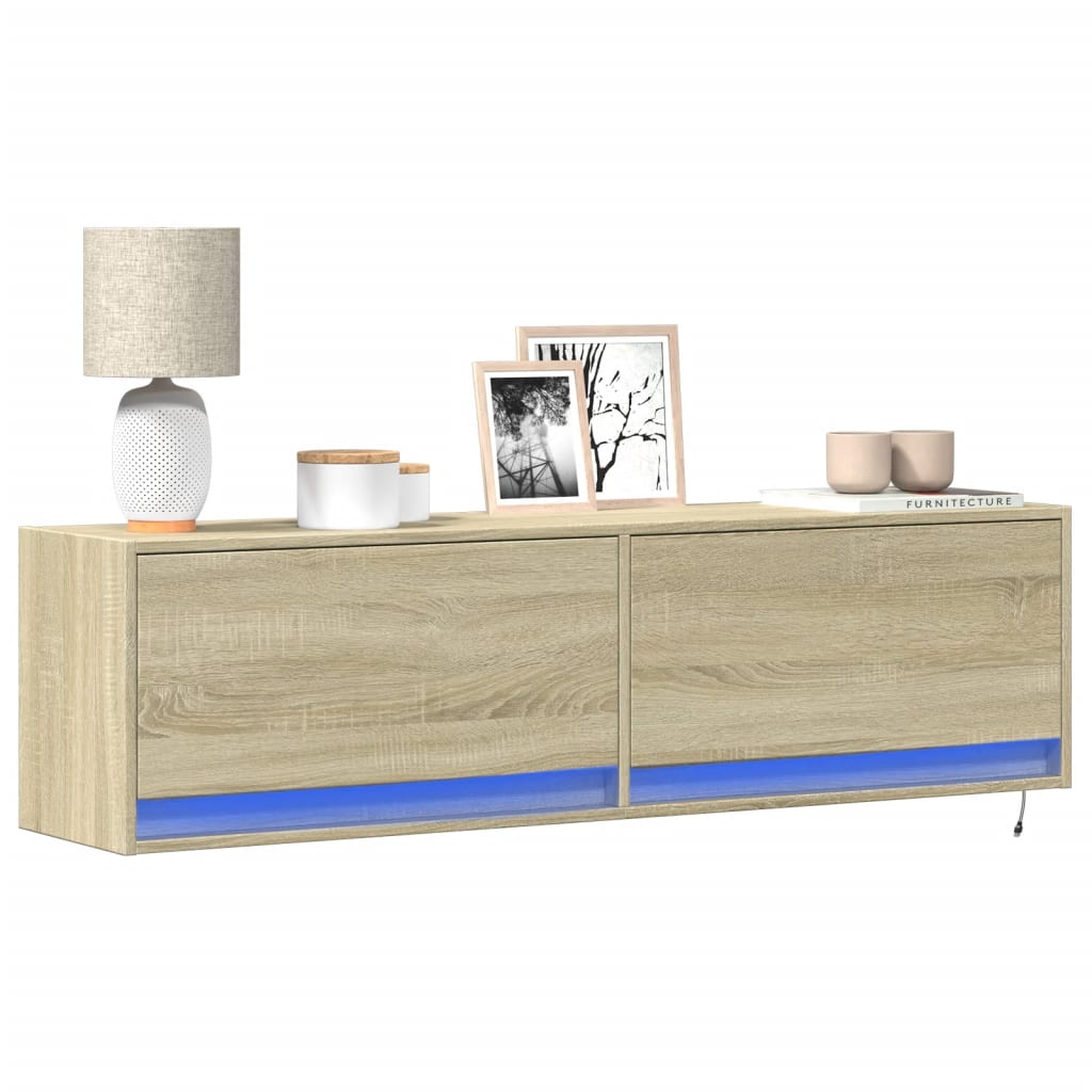 Nástěnná Tv Skříňka S Led Osvětlením 80 X 31 X 35 Cm