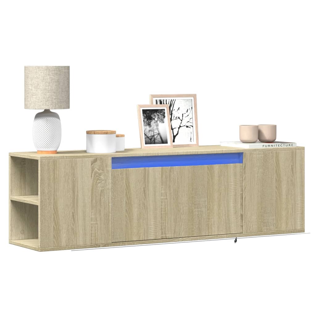 Nástěnná Tv Skříňka S Led Osvětlením 135X31X39,5 Cm