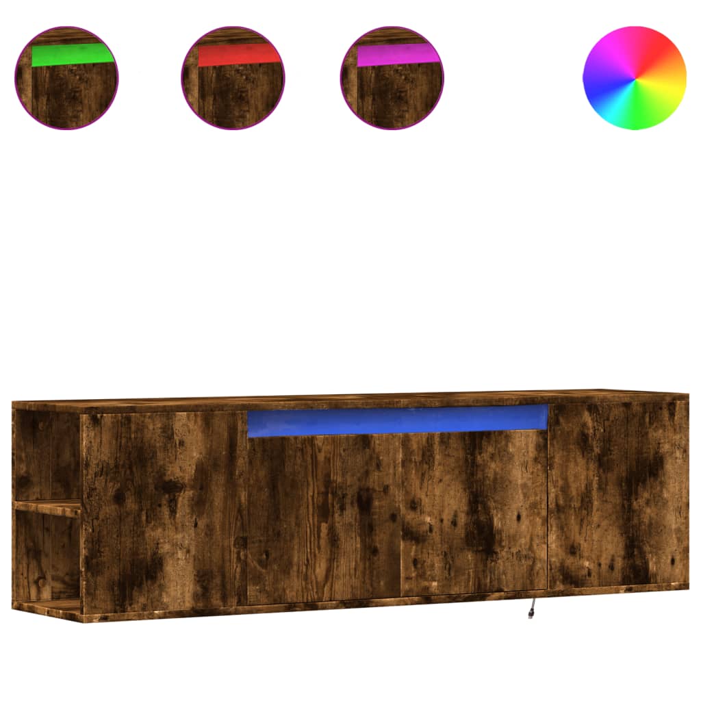Nástěnná Tv Skříňka S Led Osvětlením 135X31X39,5 Cm