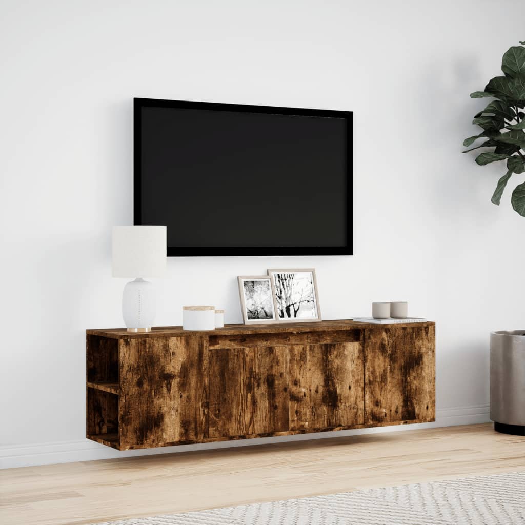 Nástěnná Tv Skříňka S Led Osvětlením 135X31X39,5 Cm