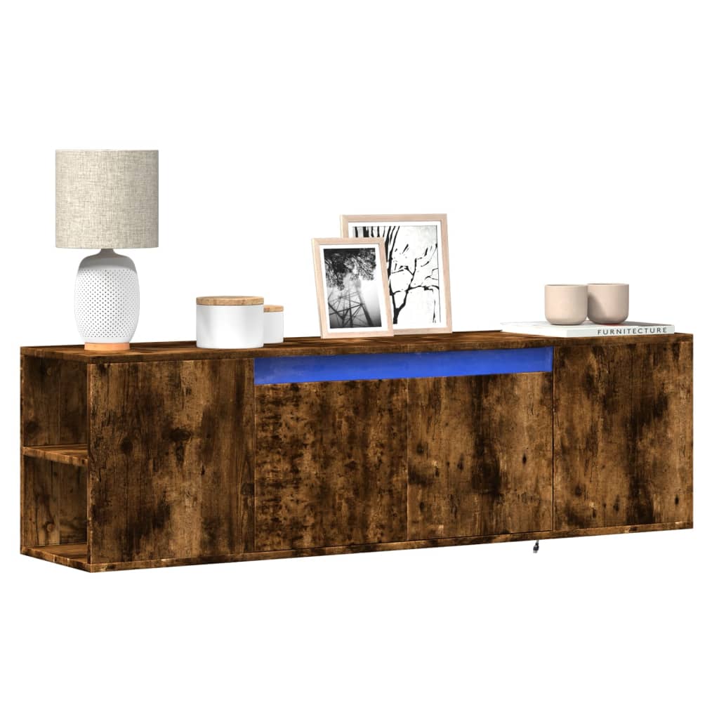 Nástěnná Tv Skříňka S Led Osvětlením 135X31X39,5 Cm