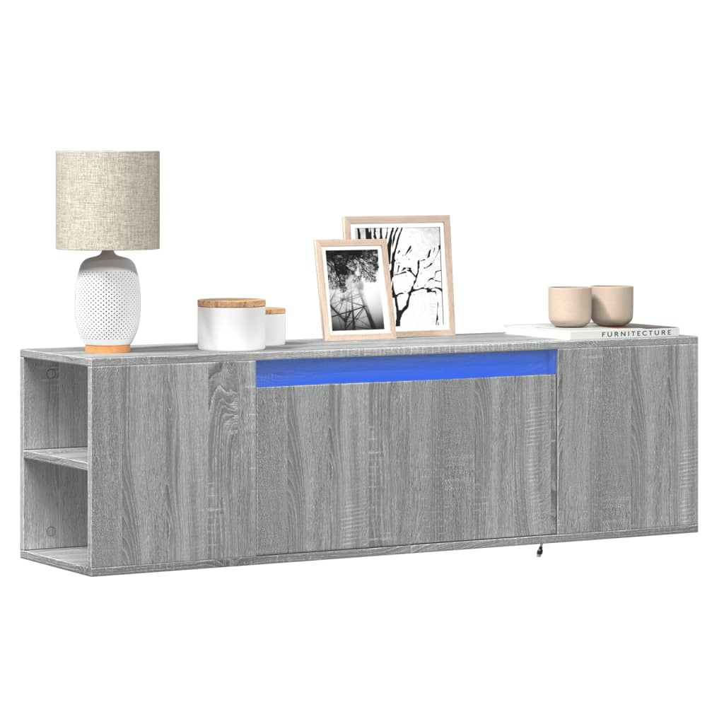 Nástěnná Tv Skříňka S Led Osvětlením 135X31X39,5 Cm