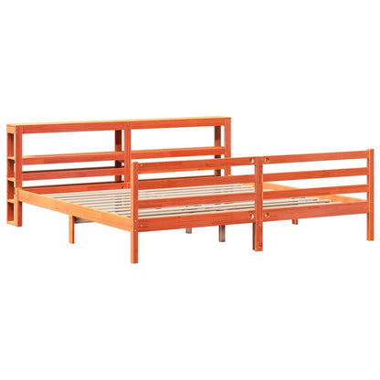 Postel Bez Matrace Voskově Hnědá 200 X 200 Cm Masivní Borovice