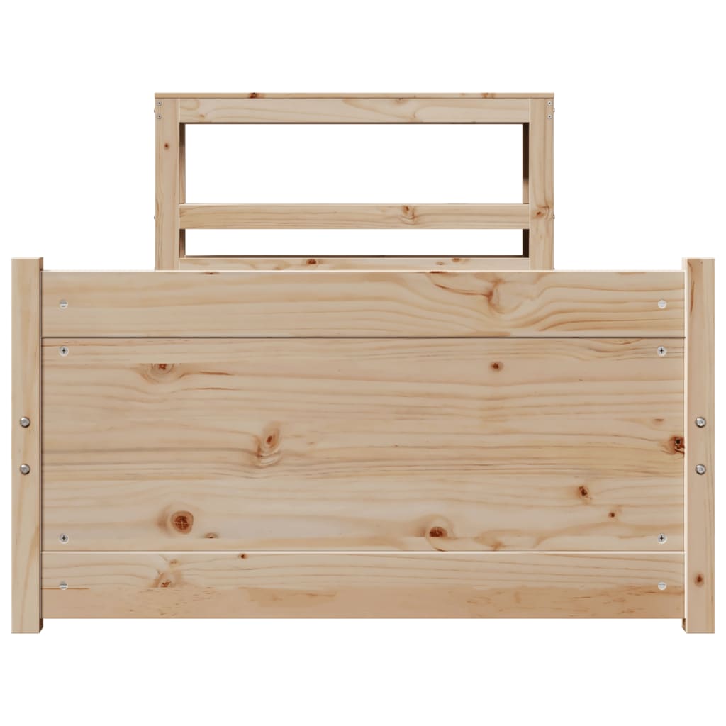 Rám Postele S Čelem 90 X 200 Cm Masivní Borové Dřevo