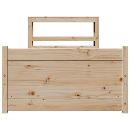 Rám Postele S Čelem 90 X 200 Cm Masivní Borové Dřevo