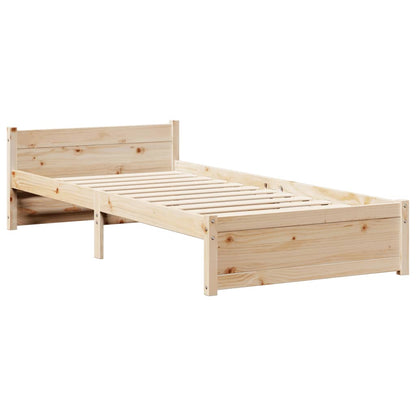 Rám Postele S Čelem 90 X 200 Cm Masivní Borové Dřevo