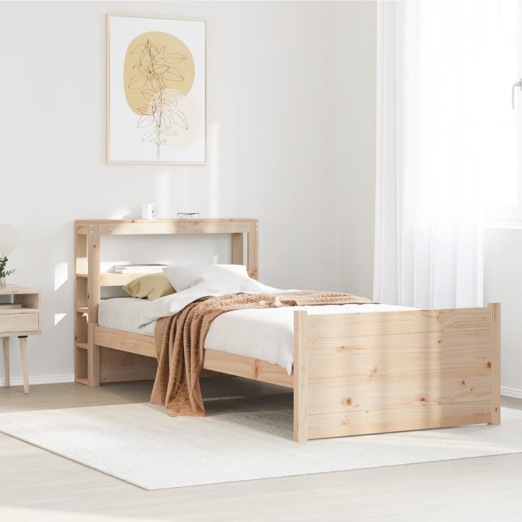 Rám Postele S Čelem 90 X 200 Cm Masivní Borové Dřevo