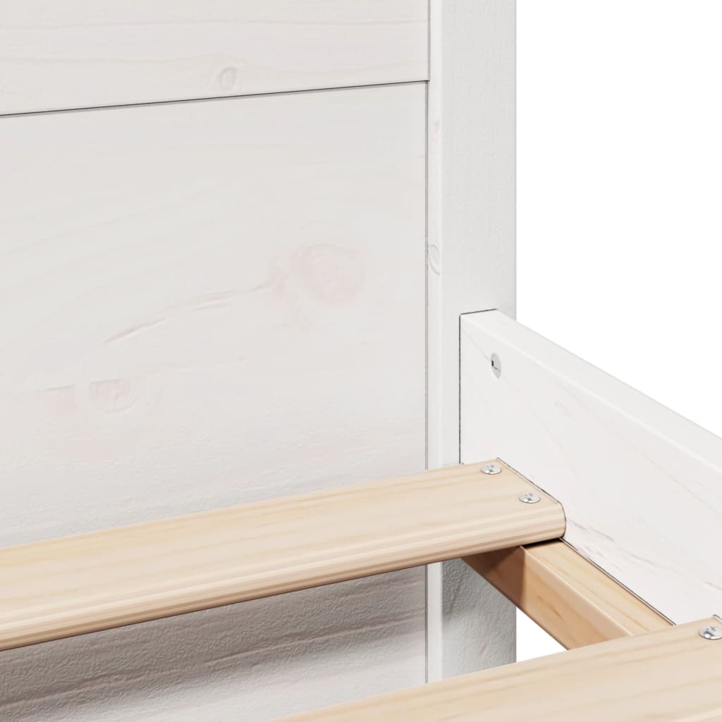 Rám Postele S Čelem Bílý 150X200 Cm Masivní Borovice