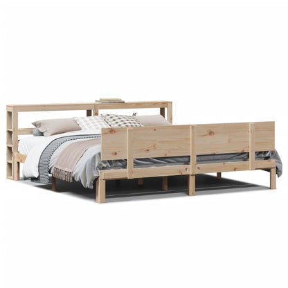 Rám Postele S Čelem 200 X 200 Cm Masivní Borové Dřevo