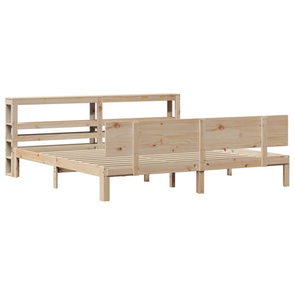 Rám Postele S Čelem 200 X 200 Cm Masivní Borové Dřevo