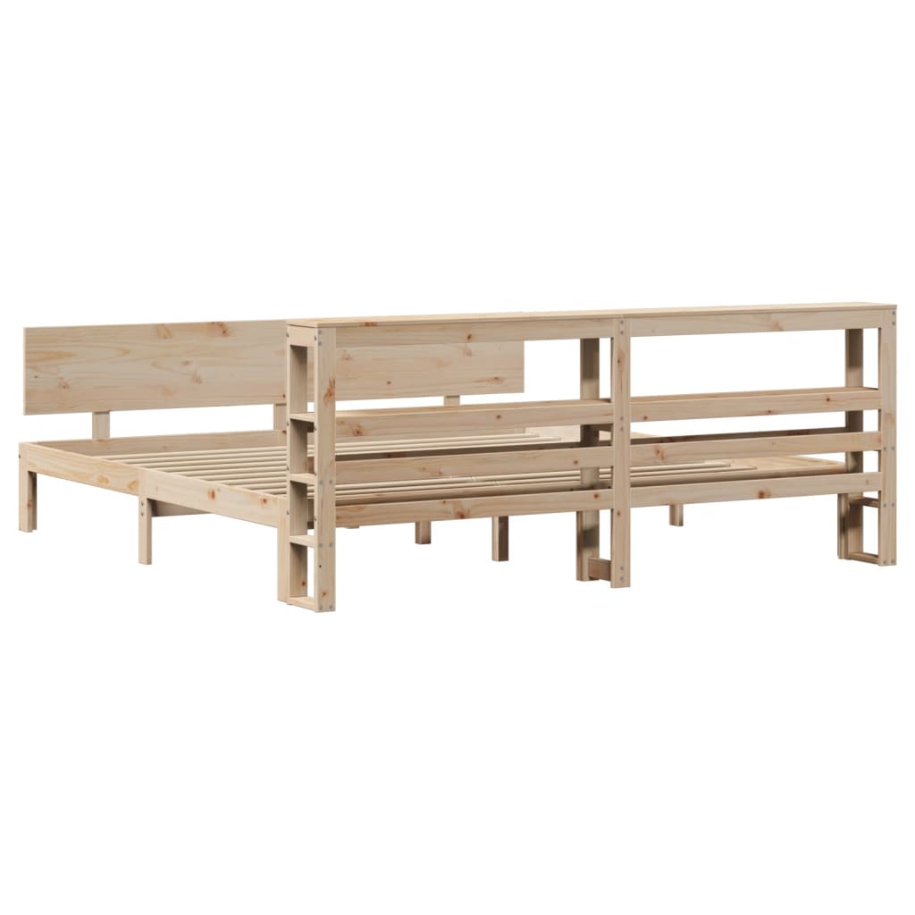 Rám Postele S Čelem 200 X 200 Cm Masivní Borové Dřevo