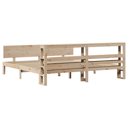 Rám Postele S Čelem 200 X 200 Cm Masivní Borové Dřevo
