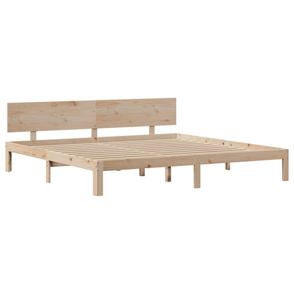 Rám Postele S Čelem 200 X 200 Cm Masivní Borové Dřevo
