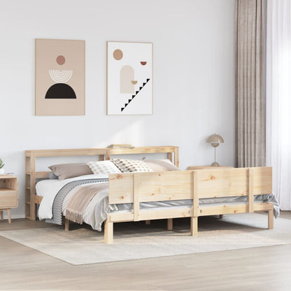 Rám Postele S Čelem 200 X 200 Cm Masivní Borové Dřevo