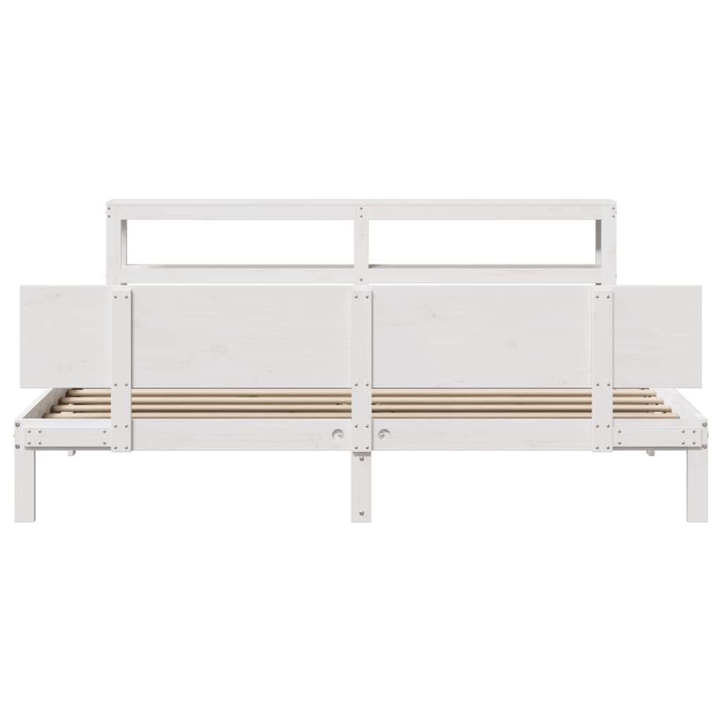 Rám Postele S Čelem Bez Matrace Bílý 200X200 Cm