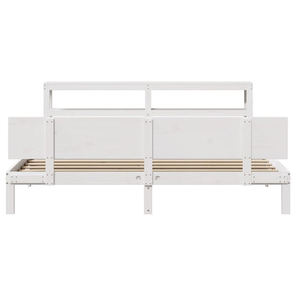 Rám Postele S Čelem Bez Matrace Bílý 200X200 Cm