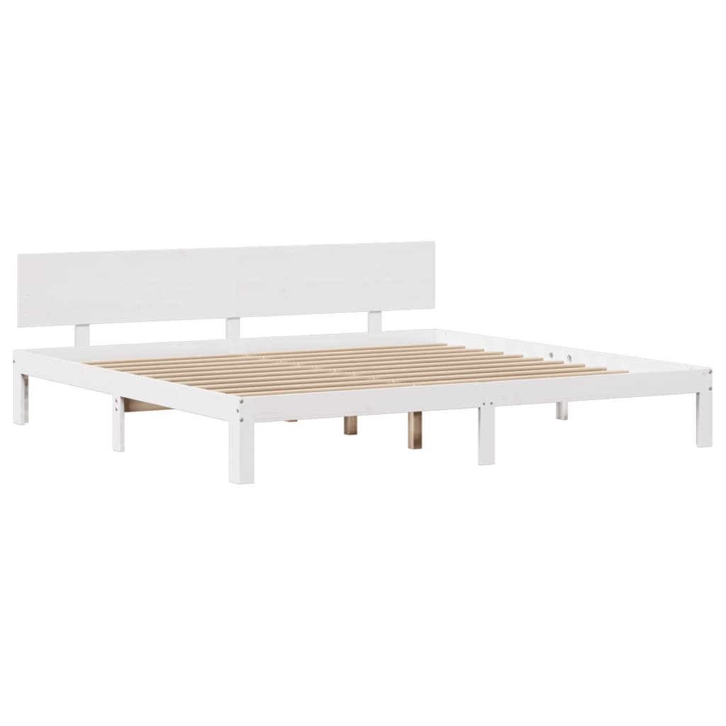 Rám Postele S Čelem Bez Matrace Bílý 200X200 Cm