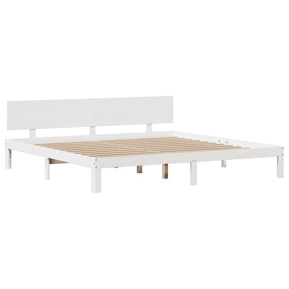 Rám Postele S Čelem Bez Matrace Bílý 200X200 Cm