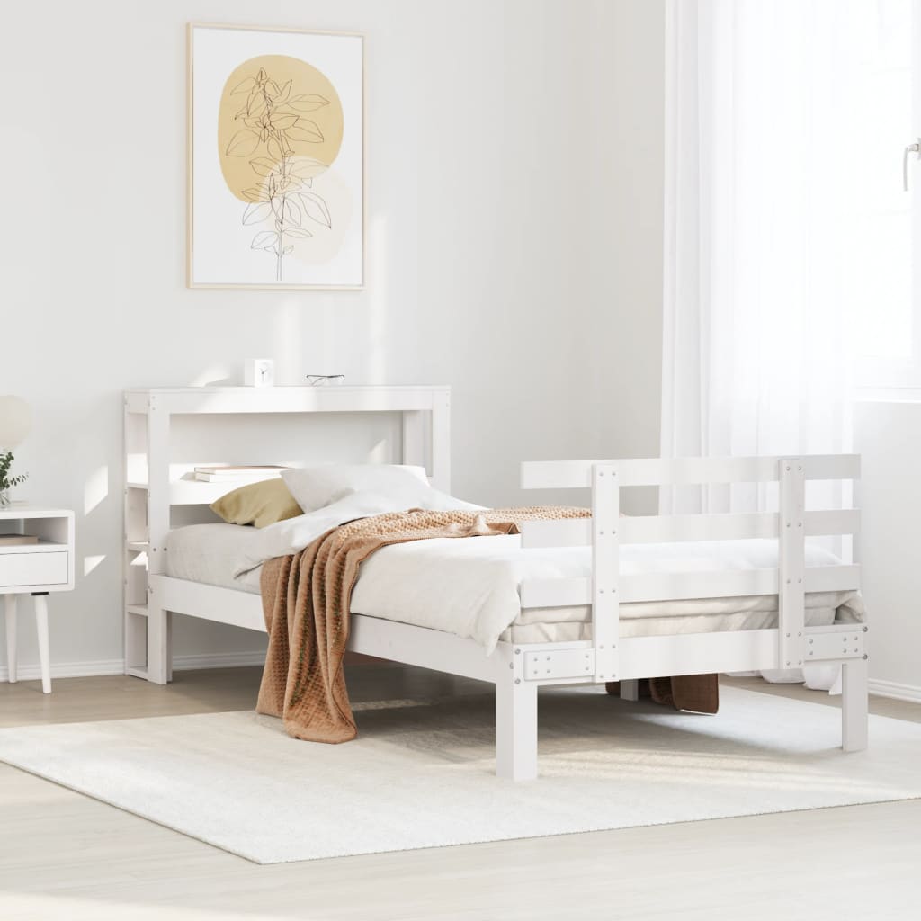 Rám Postele S Čelem Bez Matrace Bílý 90X200 Cm