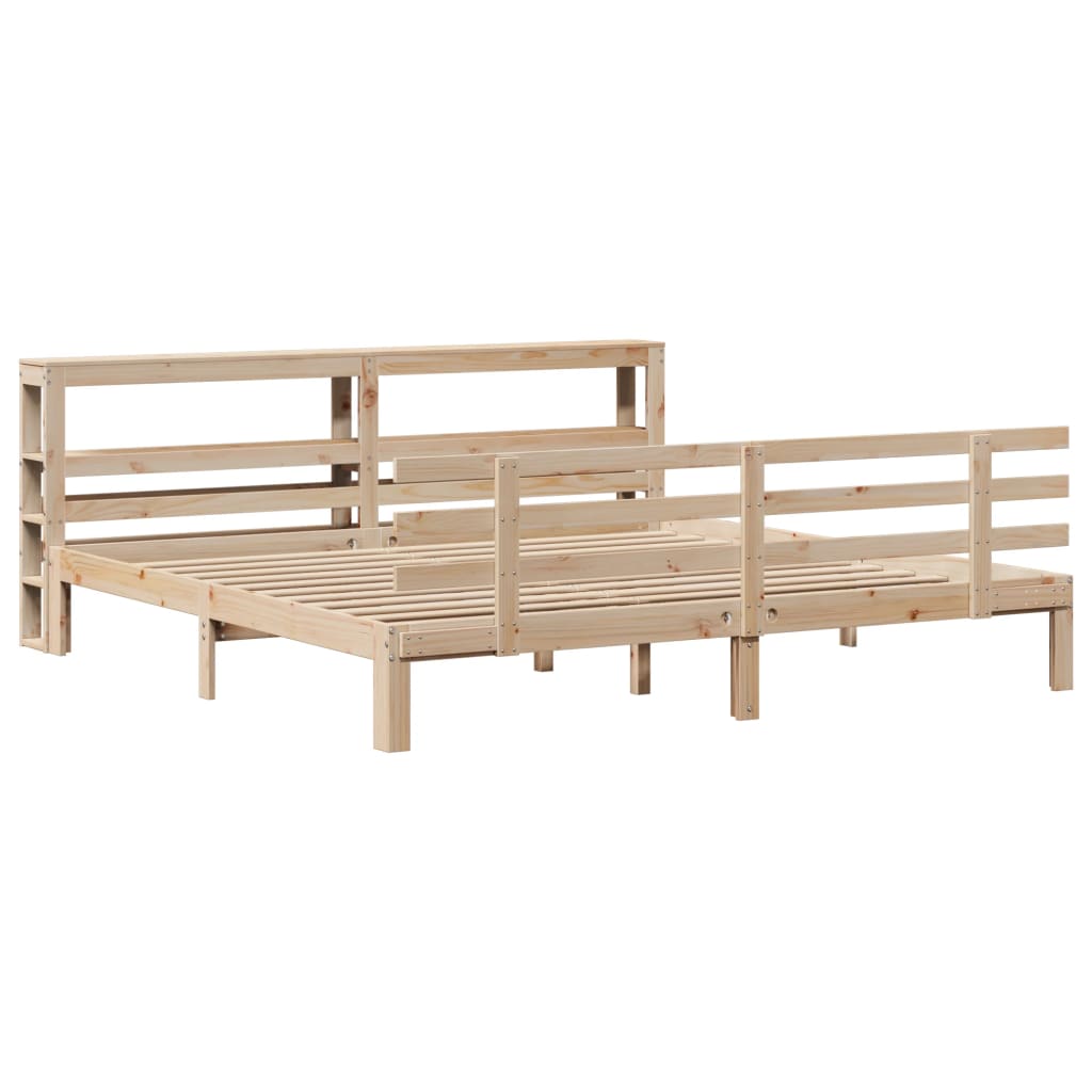 Rám Postele S Čelem 200 X 200 Cm Masivní Borové Dřevo