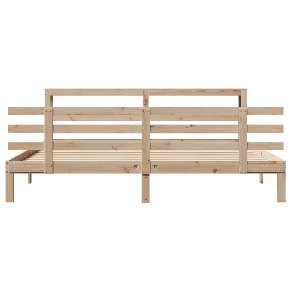 Rám Postele S Čelem 200 X 200 Cm Masivní Borové Dřevo