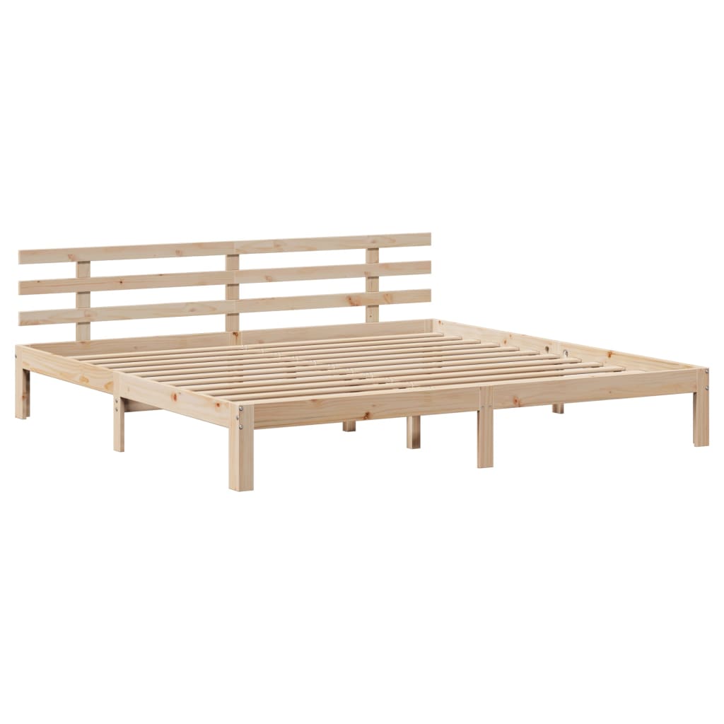 Rám Postele S Čelem 200 X 200 Cm Masivní Borové Dřevo