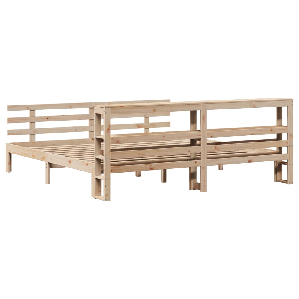 Rám Postele S Čelem 200 X 200 Cm Masivní Borové Dřevo