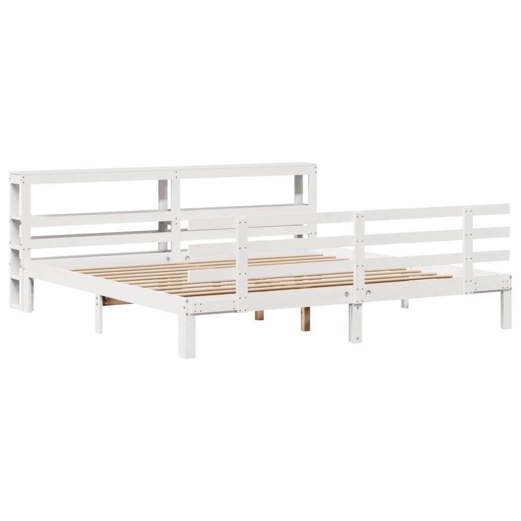 Rám Postele S Čelem Bez Matrace Bílý 200X200 Cm