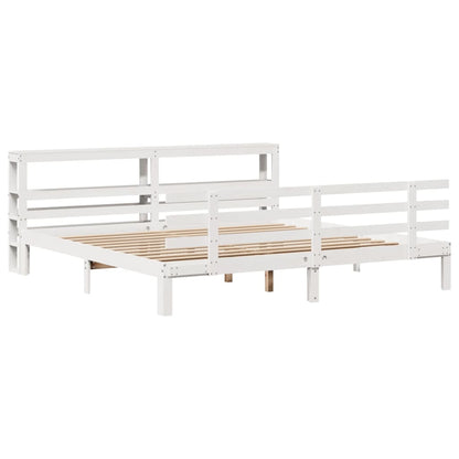 Rám Postele S Čelem Bez Matrace Bílý 200X200 Cm