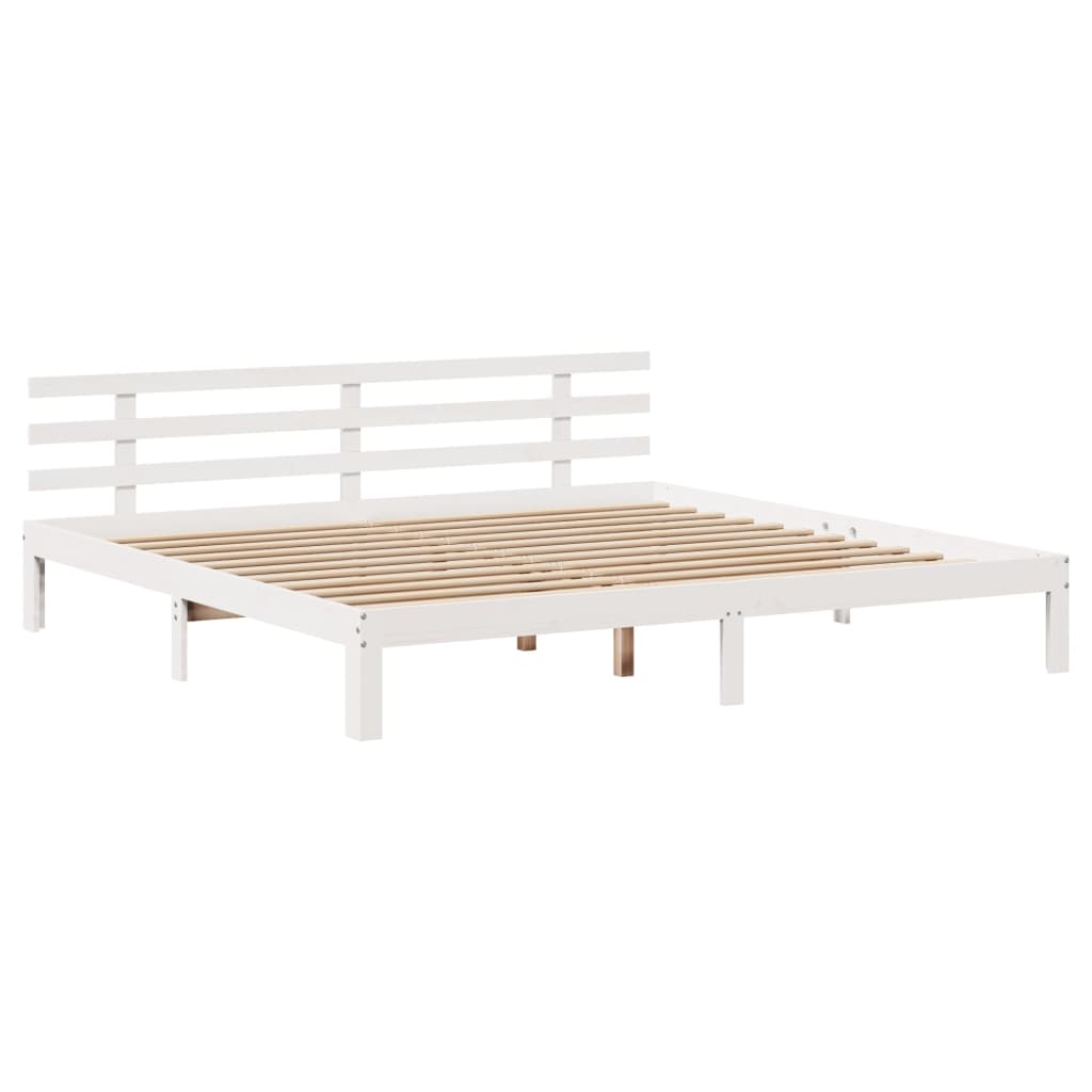 Rám Postele S Čelem Bez Matrace Bílý 200X200 Cm