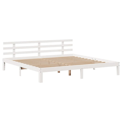 Rám Postele S Čelem Bez Matrace Bílý 200X200 Cm