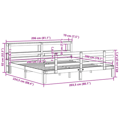 Rám Postele S Čelem Bez Matrace Bílý 200X200 Cm