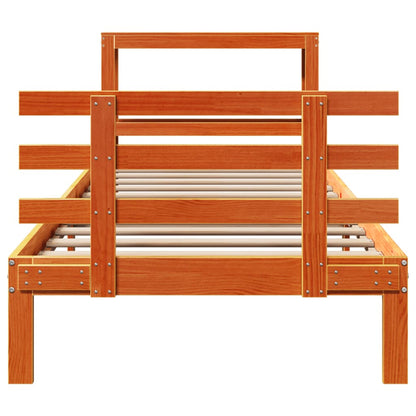 Rám Postele S Čelem Voskově Hnědý 75 X 190 Cm Masivní Borovice