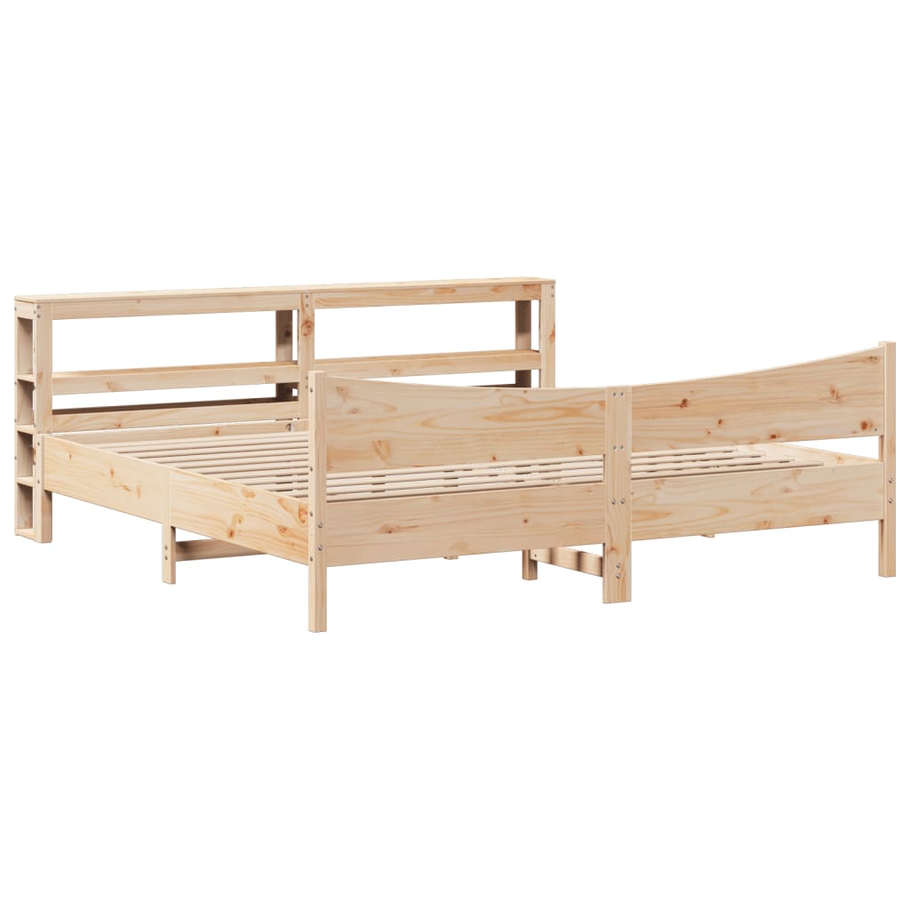 Rám Postele S Čelem 200 X 200 Cm Masivní Borové Dřevo