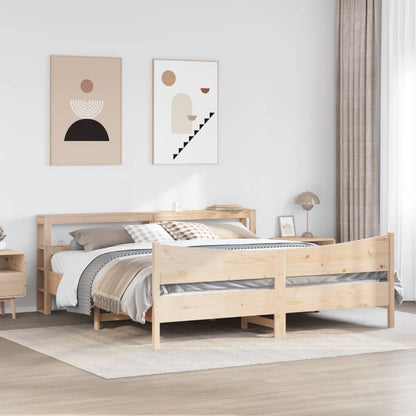 Rám Postele S Čelem 200 X 200 Cm Masivní Borové Dřevo