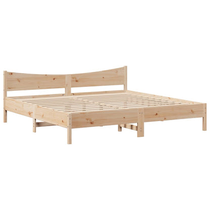Rám Postele S Čelem 200 X 200 Cm Masivní Borové Dřevo