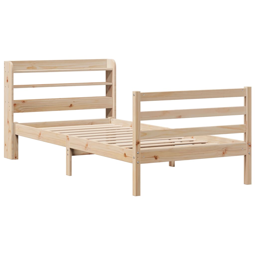 Rám Postele S Čelem 100 X 200 Cm Masivní Borové Dřevo