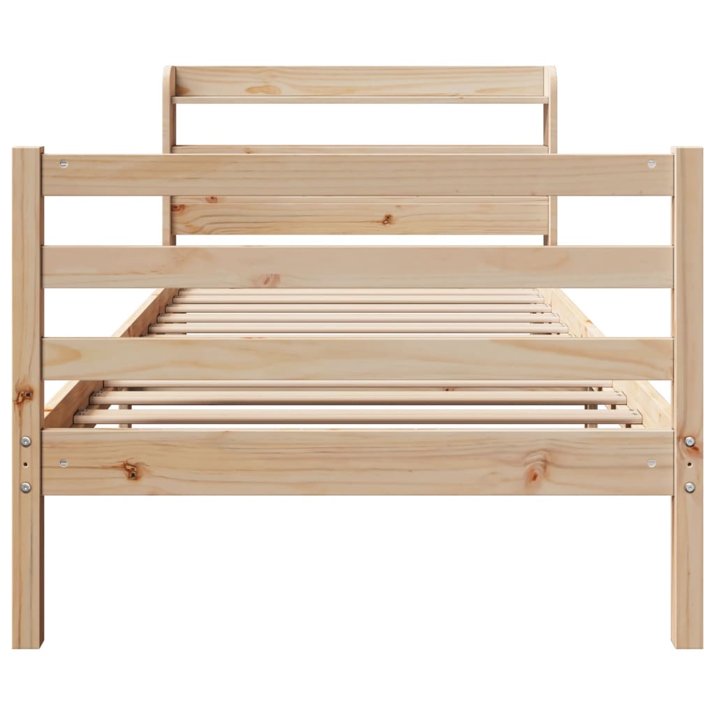 Rám Postele S Čelem 100 X 200 Cm Masivní Borové Dřevo