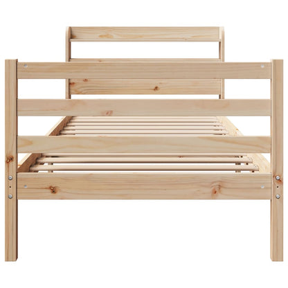 Rám Postele S Čelem 100 X 200 Cm Masivní Borové Dřevo