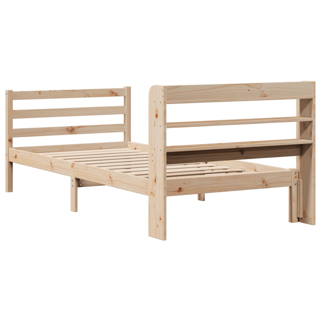 Rám Postele S Čelem 100 X 200 Cm Masivní Borové Dřevo