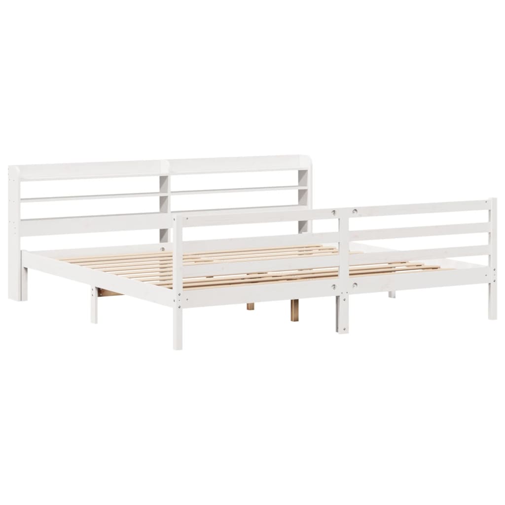 Rám Postele S Čelem Bez Matrace Bílý 200X200 Cm