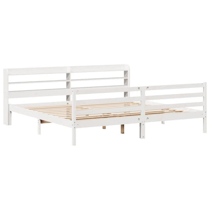 Rám Postele S Čelem Bez Matrace Bílý 200X200 Cm